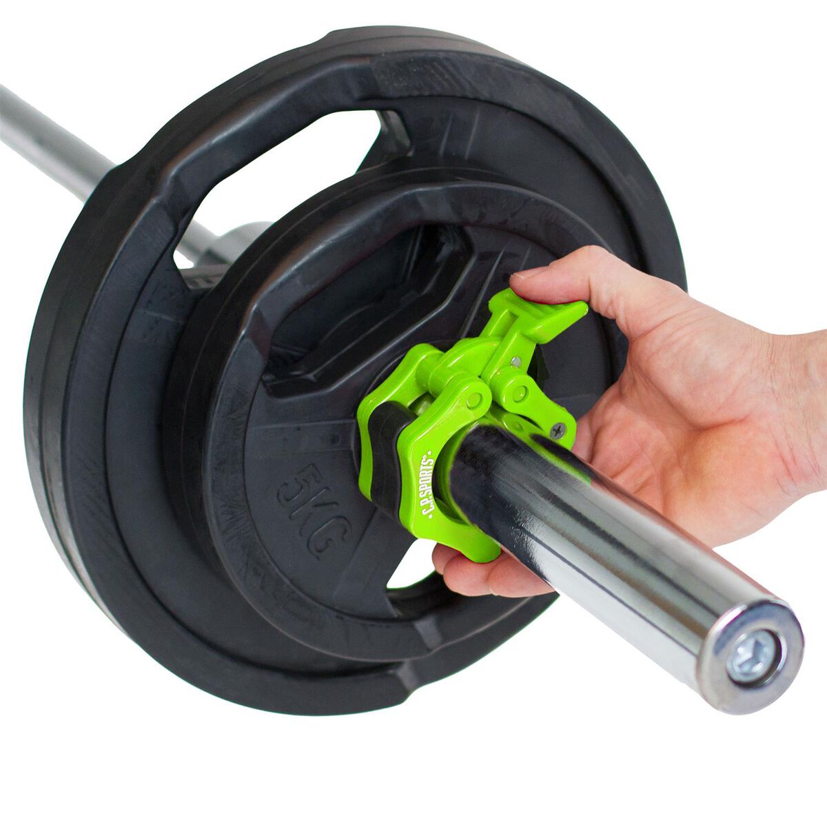 C.P. Sports Jaw Lock Pro vektstanglås 50 mm grønn sett fra siden