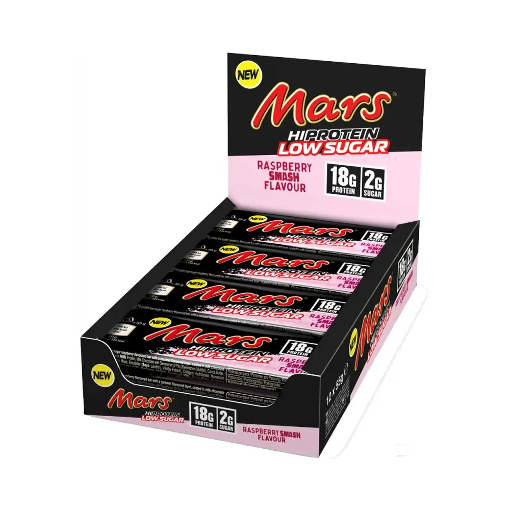 Mars Hi Protein Low Sugar 12x55g, Raspberry Smash