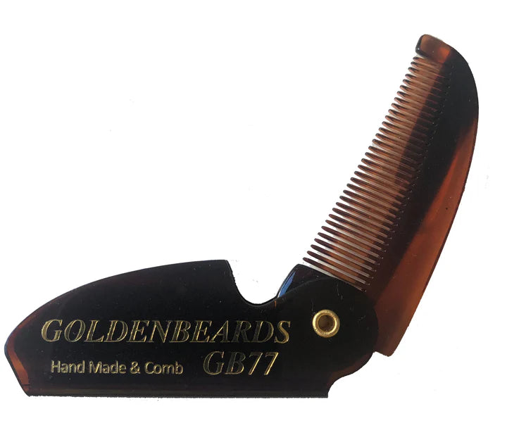 Golden Beards Moustache Wax + GB 77 Folding Comb