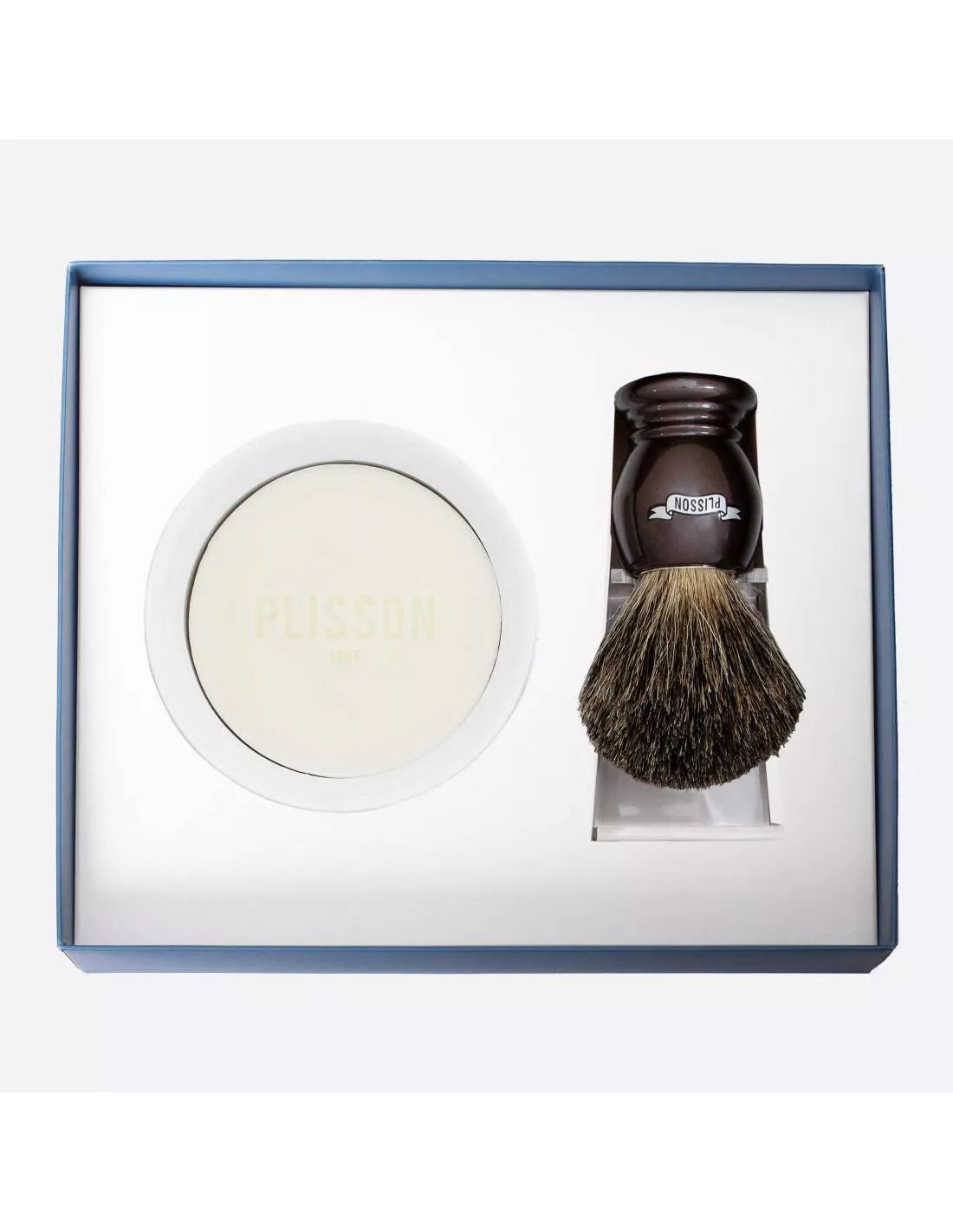 Plisson Starter Kit, High Mountain White Fibre & Shaving Bowl W/Soap