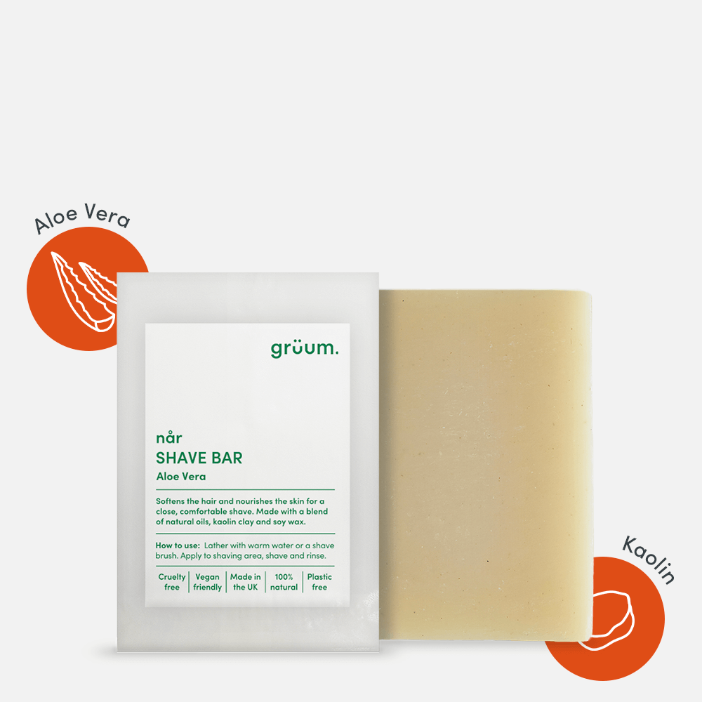 grüum når Zero Plastic Shave Bar - Aloe Vera-Gruum-Barbersåpe-JKSHOP