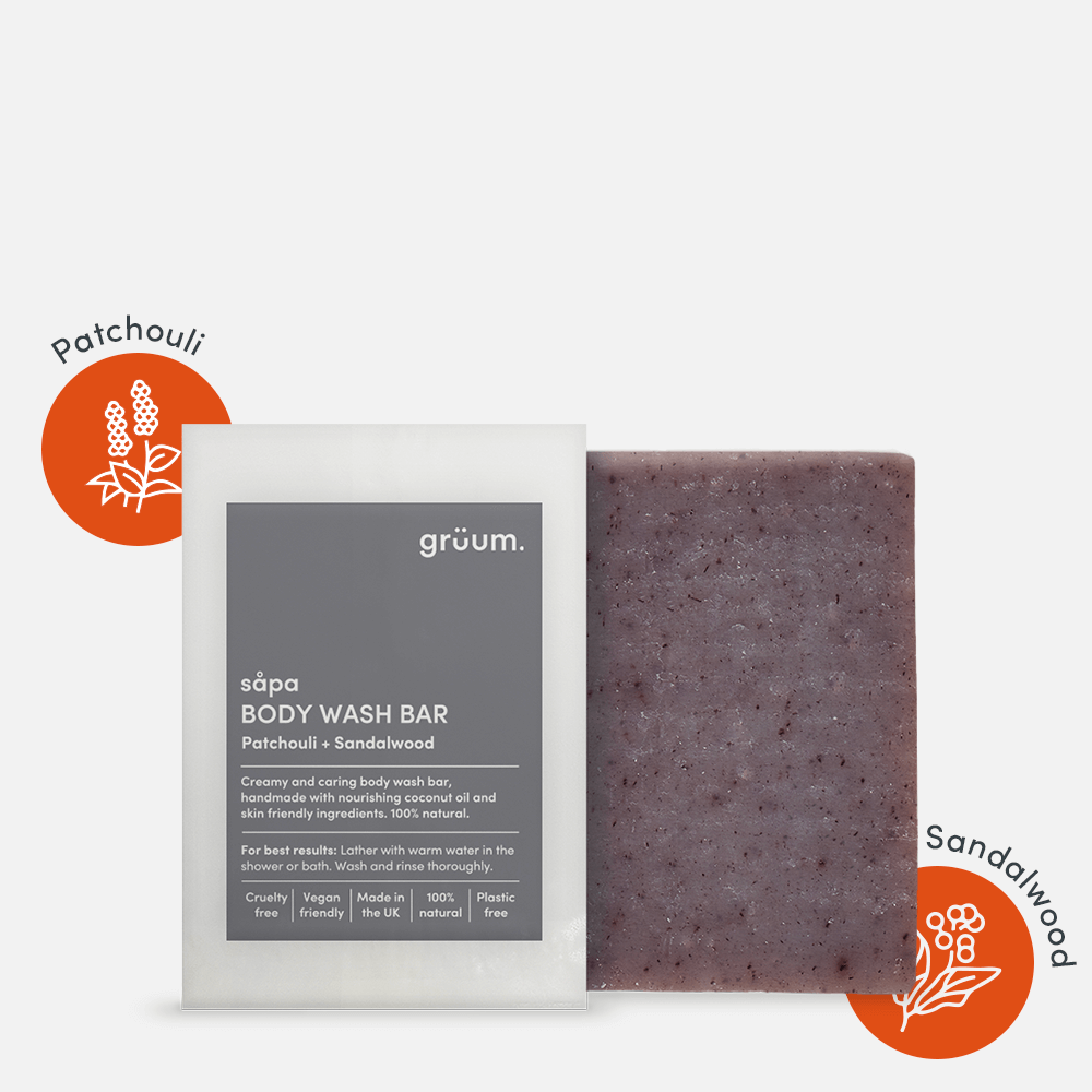 grüum såpa Zero Plastic Body Bar - Patchouli & Sandalwood-Gruum-Kroppssåpe-JKSHOP