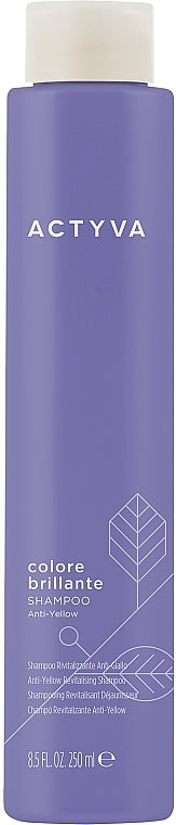 Actyva Colore Brillante, Anti Yellow Shampoo - Fargebeskyttende Sjampo for Kaldere Blondt og Grått Hår