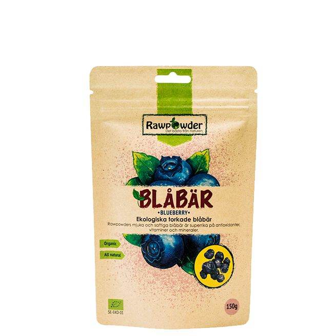 Rawpowder Økologisk Tørkede Blåbær 150 g