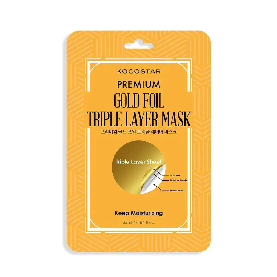 Kocostar Premium Gold Foil Triple Layer Mask | Ansiktsmaske | Kocostar | JK SHOP | JK Barber og herre frisør | Lavepriser | Best