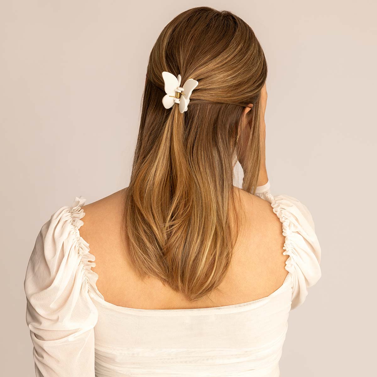Léonie Items Hair Clip Butterfly Creme White bilde 3