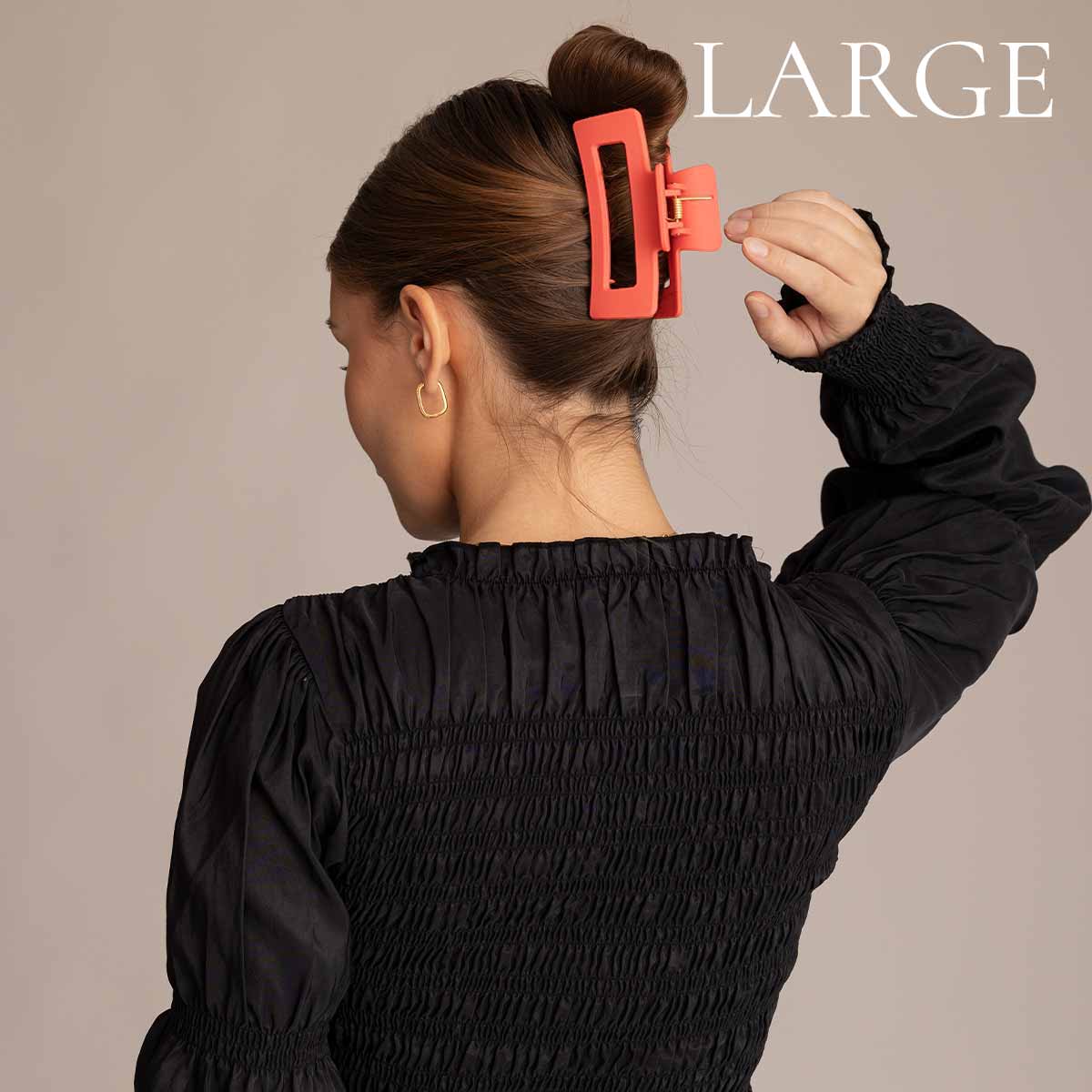 Léonie Items Hair Clip Large i fargen Coral, bilde 2