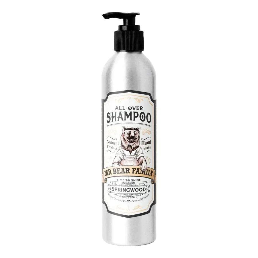 Mr Bear Family All Over Shampoo hår- og kroppsvask - Springwood | Sjampo | Mr Bear Family | JK SHOP | JK Barber og herre frisør | Lavepriser
