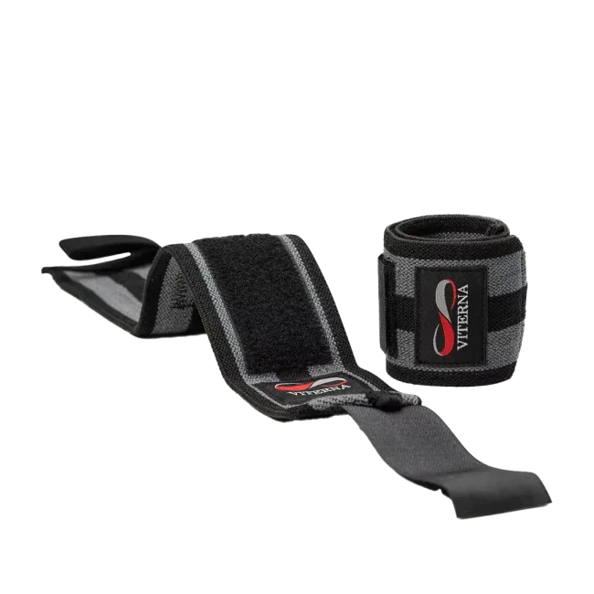 Viterna Premium Classic Wrist Wraps, Black Grey