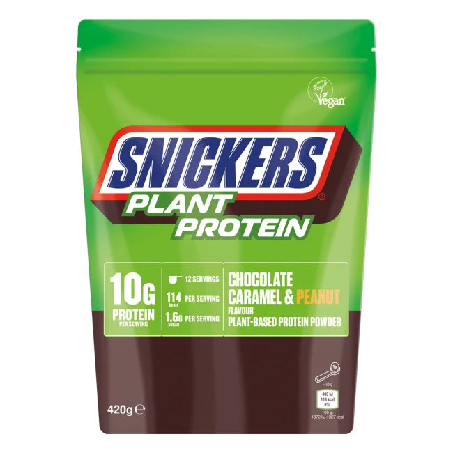 Snickers Plant Protein Powder, 420g, Chocolate, Caramel & Peanuts