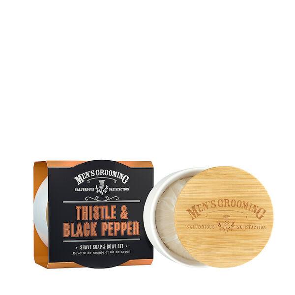 Scottish Fine Soaps Thistle & Black Pepper Shave Soap & Bowl Set | Barbersåpe | Scottish Fine Soaps | JK SHOP | JK Barber og herre frisør | Lavepriser | Best