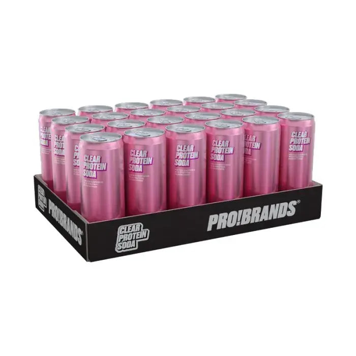 Pro!Brands Clear Protein Soda, 330mlx24stk (Pant 2,-) - 3 smaker