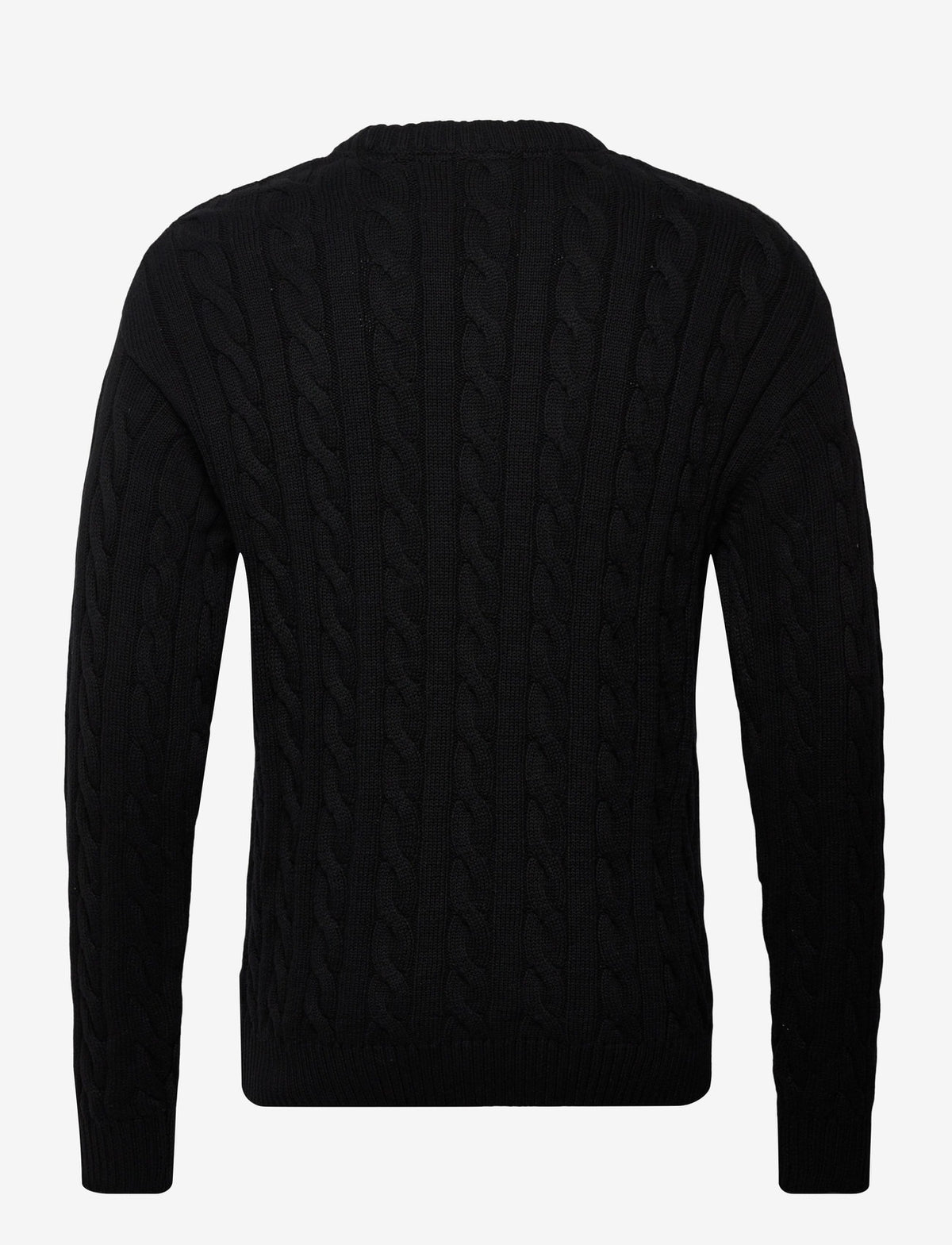 Solid Malcolm kabelstrikket genser True Black sett bakfra