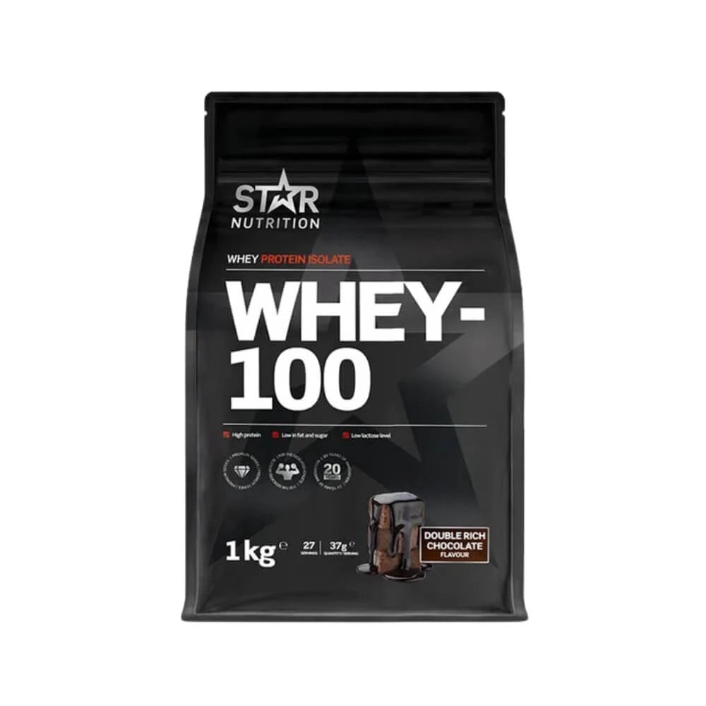 Star Nutrition Whey-100 Myseprotein 1 kg Double rich chocolate