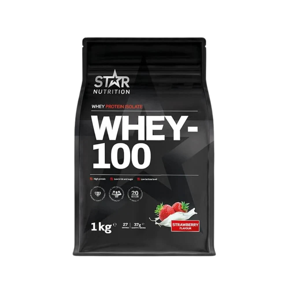 Star Nutrition Whey-100 Myseprotein 1 kg Strawberry