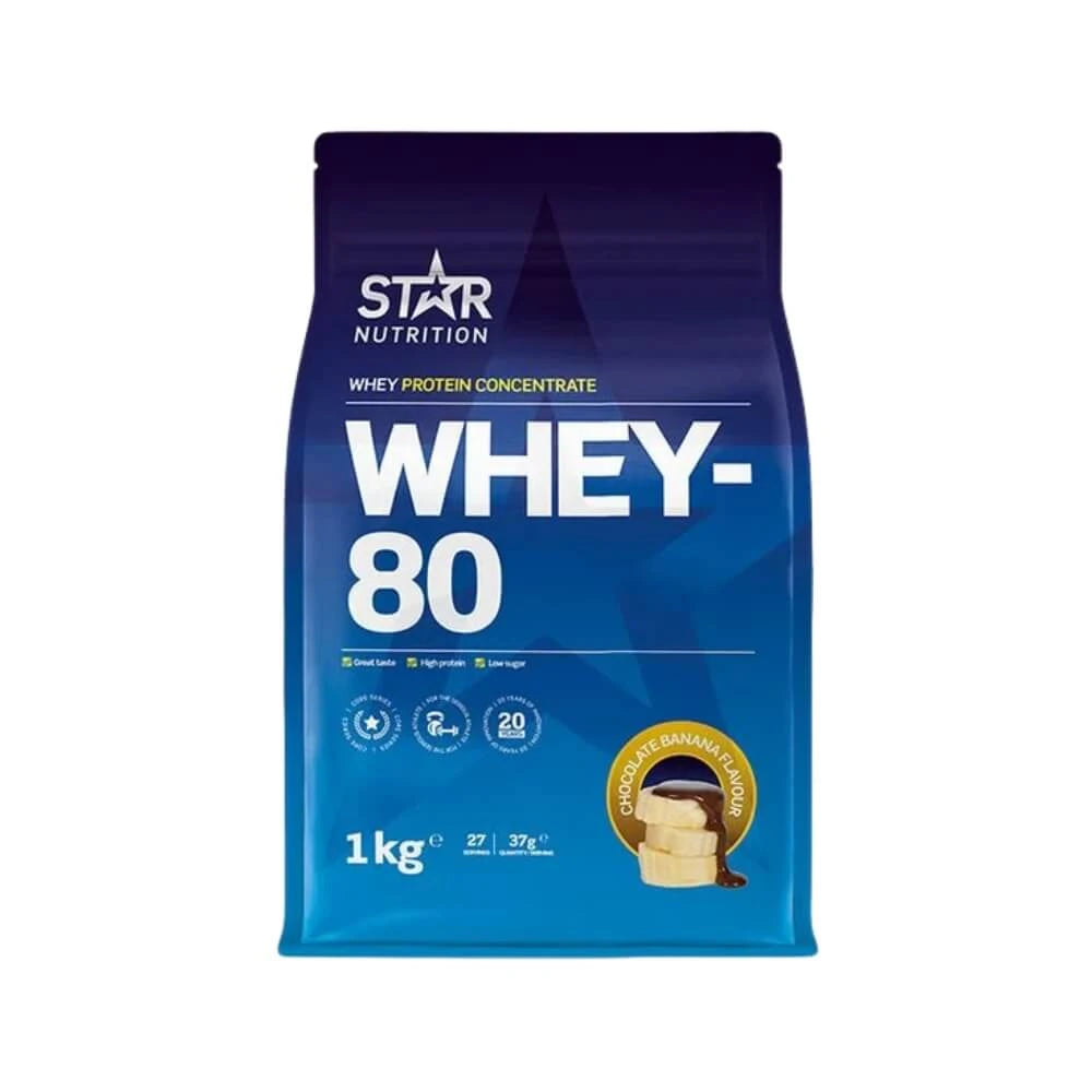 Star Nutrition Whey-80 Myseprotein 1 kg Chokladbanan