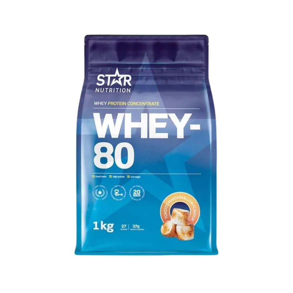 Star Nutrition Whey-80 Myseprotein 1 kg Toasted Marshmallow