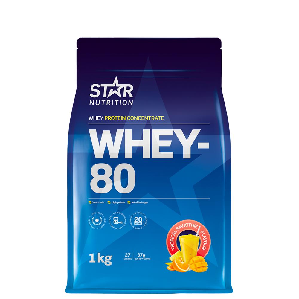 Star Nutrition Whey-80 Myseprotein 1 kg Tropical Smoothie