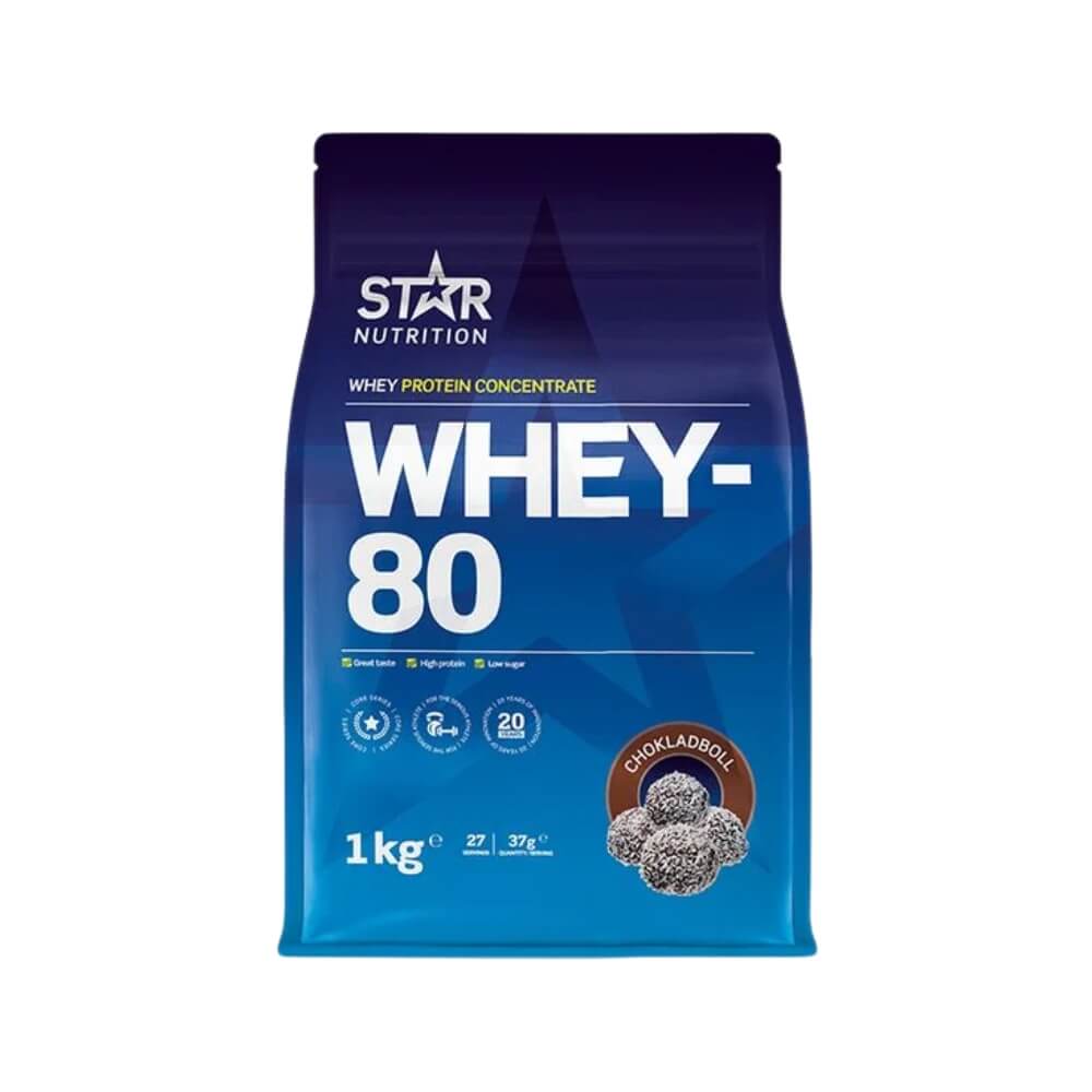 Star Nutrition Whey-80 Myseprotein 1 kg Chokladboll