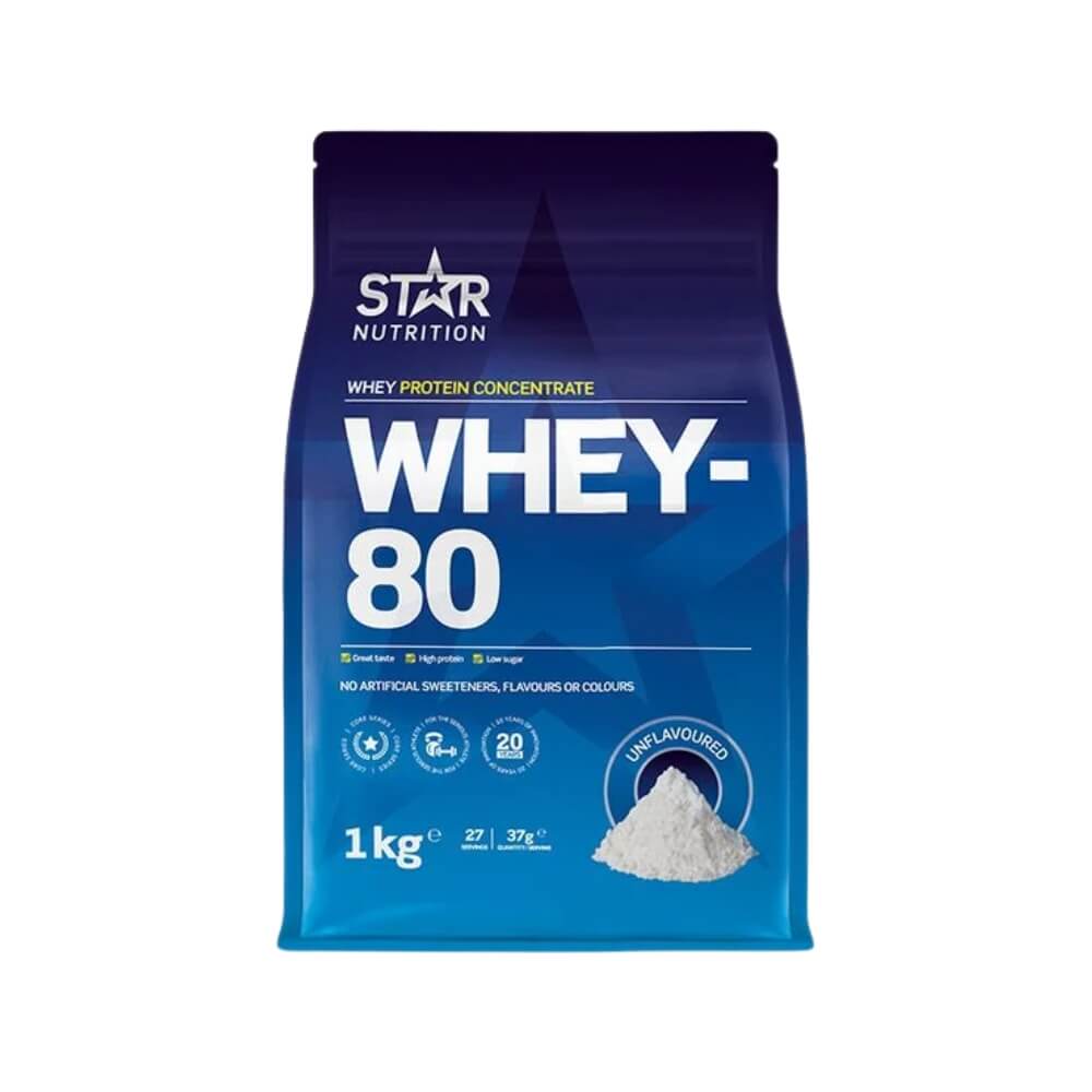 Star Nutrition Whey-80 Myseprotein 1 kg Unflavored