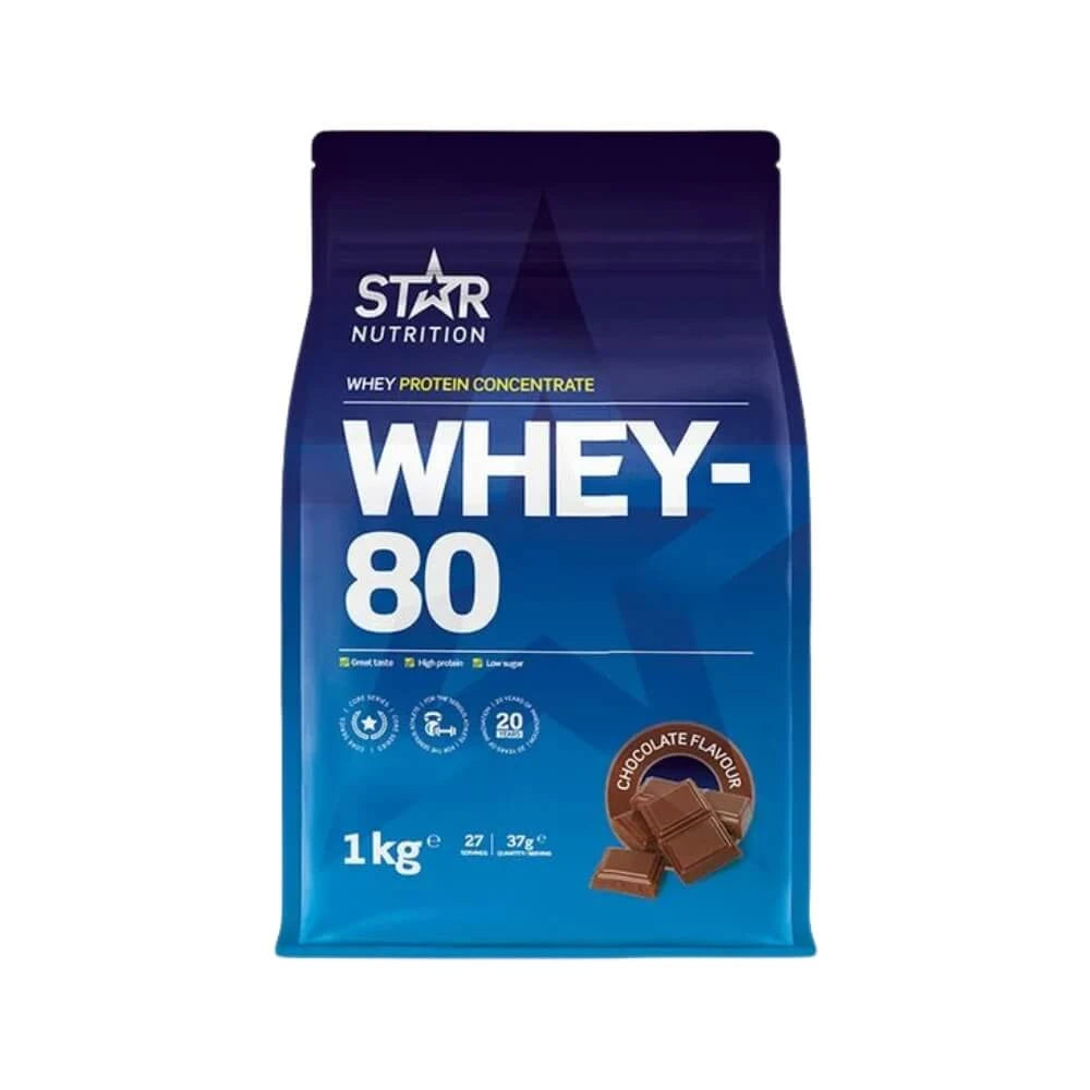 Star Nutrition Whey-80 Myseprotein 1 kg Chocolate