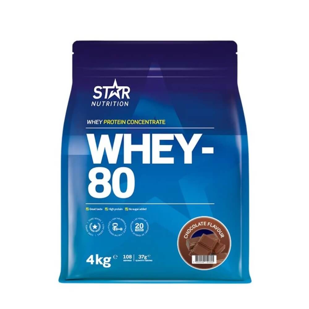 Star Nutrition Whey-80 Myseprotein 4 kg Chocolate