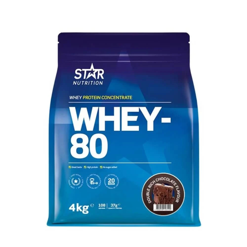Star Nutrition Whey-80 Myseprotein 4 kg Double Rich Chocolate